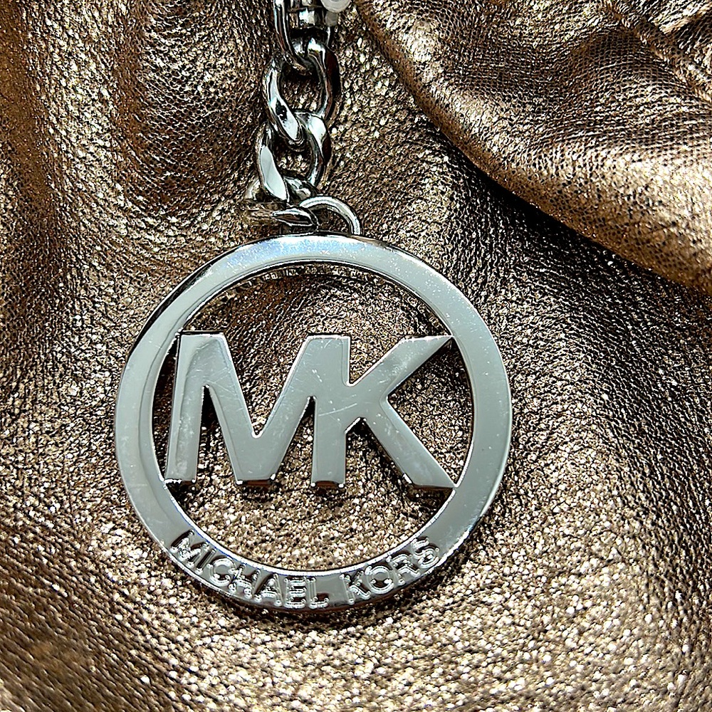 Michael Kors Gorgeous Metallic Bronze and Silver Tote Purse Bag - Picture 3 of 9